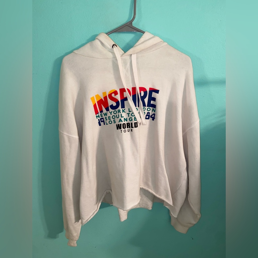 Cropped White Hoodie
